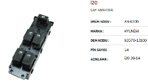 CAM ANAHTARI>HYUNDAİ i20 - MCAR-AN820D ürün görseli