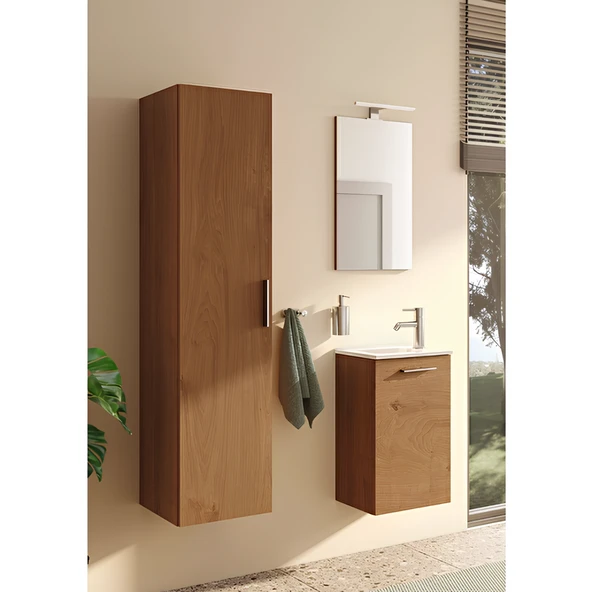 VitrA Mia 69565 Banyo Dolabı Seti Kapaklı 40 Cm Altın Meşe - 2