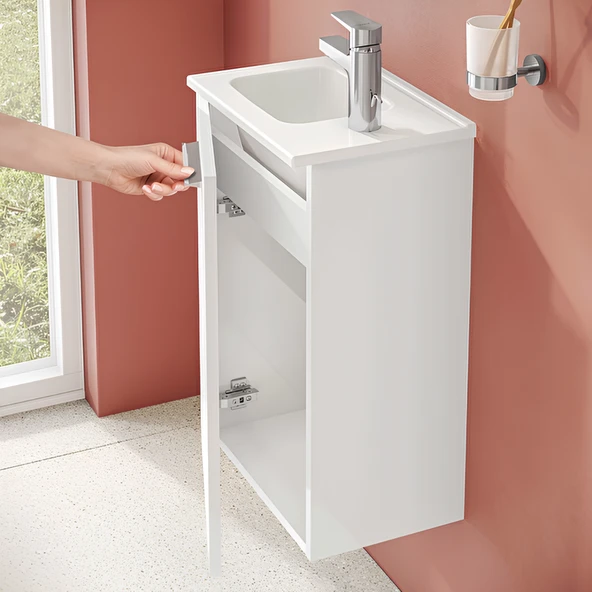 VitrA Mia 69576 Banyo Dolabı Seti Kapaklı 40 Cm Parlak Beyaz - 6