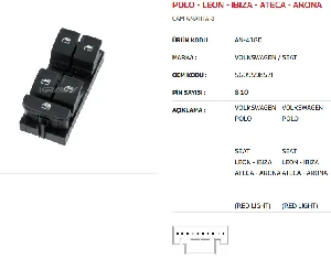 CAM ANAHTARI-POLO-İBİZA-LEON - MCAR-AN418D ürün görseli