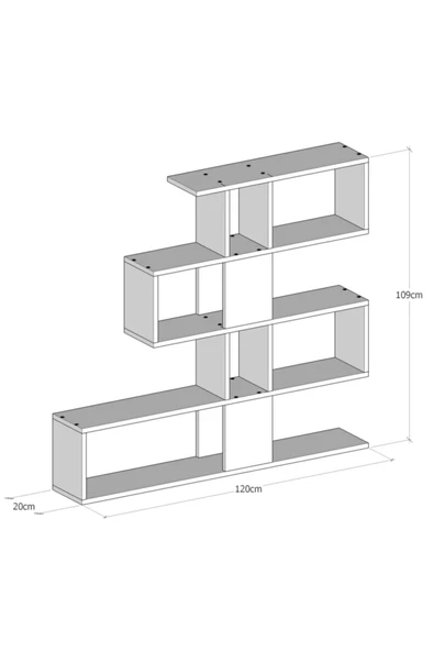 Decormet Karlin Kitaplık Beyaz - Resim 4
