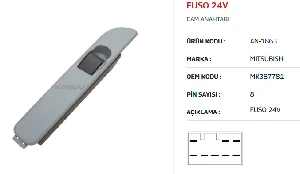 FUSO SAĞ TEKLİ CAM ANAHTARI 24V - MCAR-AN1863 ürün görseli