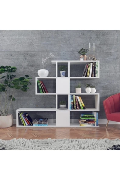 Decormet Karlin Kitaplık Beyaz - Resim 6