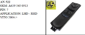 CAM ANAHTARI>MERCEDES VITO 04-->   - SOL ÇİFTLİ AYNA AYARLI   >>A6395450913 - MCAR-AN522 ürün görseli