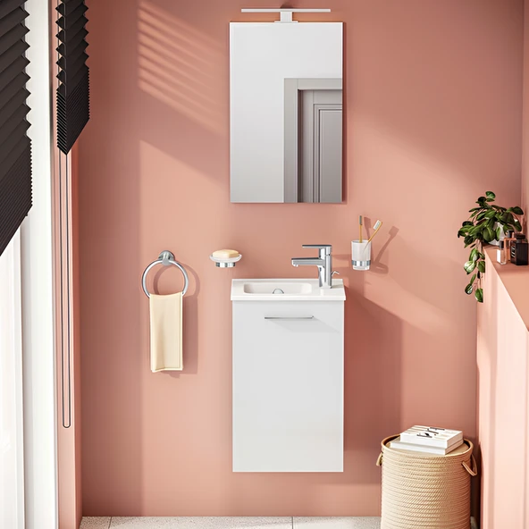 VitrA Mia 69576 Banyo Dolabı Seti Kapaklı 40 Cm Parlak Beyaz - 2