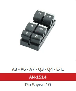 CAM ANAHTARI -SOL DÖRTLÜ A3 - A6 - A7 - Q3 - Q4 - e-tron - MCAR-AN1514 ürün görseli