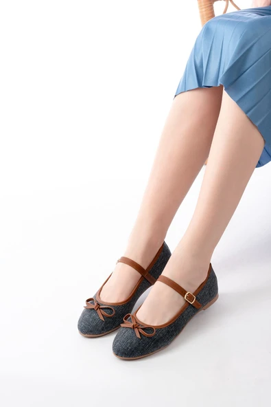 6321 Laci Keten Günlük Baret Tokalı Bayan Babet ürün görseli