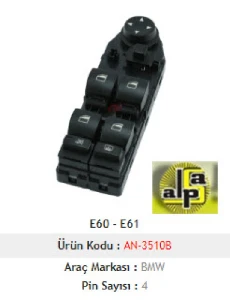 CAM ANAHTARI-SOL DÖRTLÜ PERDELİ KATLANMAZ AYNA MERC E60-E61 - MCAR-AN3510B ürün görseli