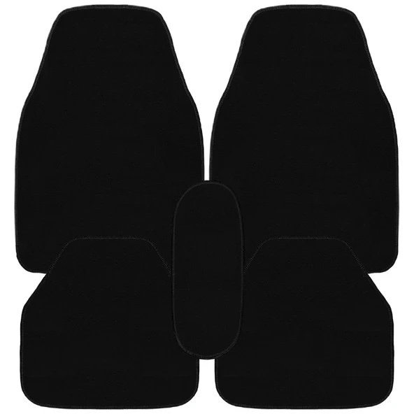 Siyah Kenarlı 5'li Araç Oto Halı Paspas Seti - Ön Arka Takım Siyah Araba Taban Paspas - Resim 6