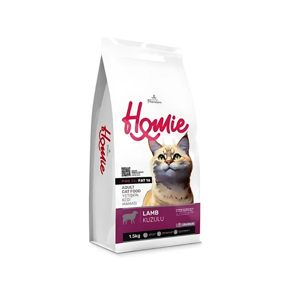 Homie Süper Premium Düşük Tahıllı Kuzu Etli Yetişkin Kedi Maması 1.5 Kg (3 Adet)