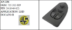 CAM ANAHTARI>FIAT DUCATO II/PEU.BOXER II-JUMPER II  SOL AYNA KUMANDALI   >>735315619 AN2790 - MCAR-AN236 ürün görseli