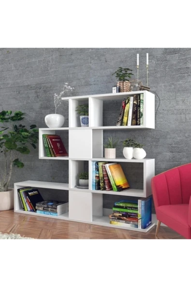 Decormet Karlin Kitaplık Beyaz - Resim 3