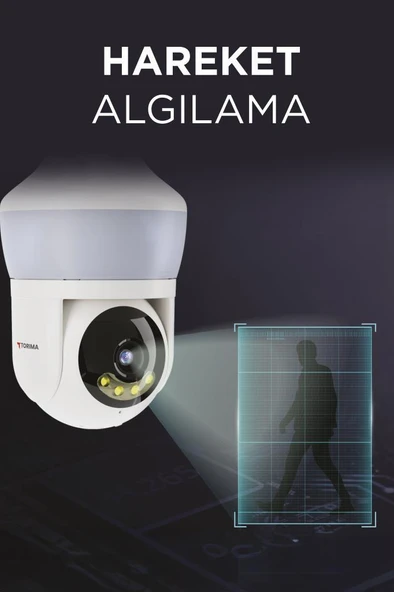TORİMA CMR-26 Beyaz 360° Full Hd 1080p Ampül Wifi Smart Ip Güvenlik Kamerası - Resim 4