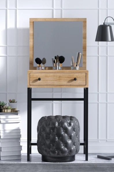 Decormet Mary Mini Makyaj Masası Safir Meşe - Resim 6