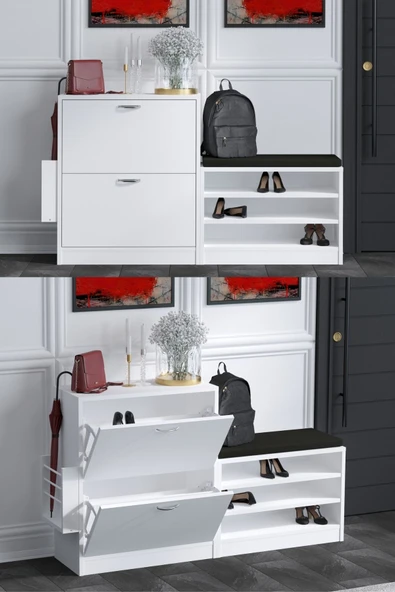 Decormet Trend Ayakkabı Dolabı Beyaz - 5