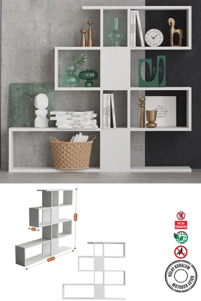 Decormet Karlin Kitaplık Beyaz - Resim 11