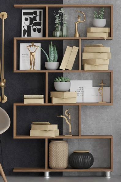 Decormet Nilüfer Kitaplık Ceviz - Resim 6