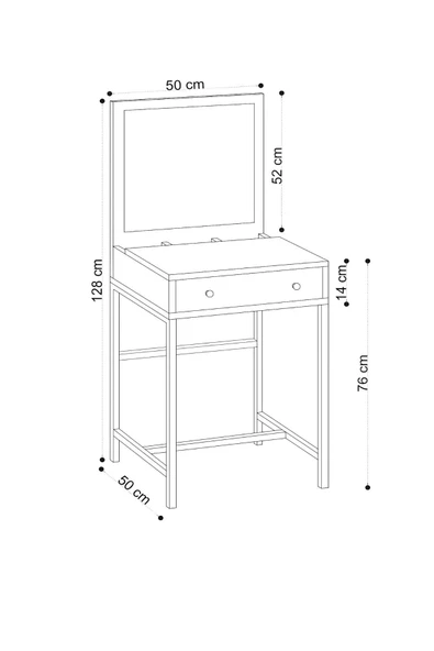 Decormet Mary Mini Makyaj Masası Safir Meşe - Resim 4
