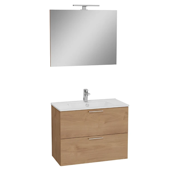 VitrA Mia 67093 Banyo Dolabı Seti Çekmeceli 80 cm Altın Meşe