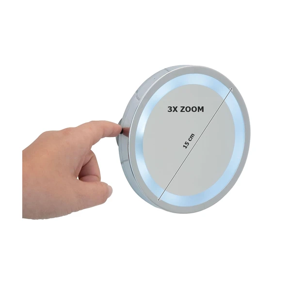 Wenko Ayaklı Vantuzlu Montaj Led Makyaj Aynası 3X Zoom Krom - 3