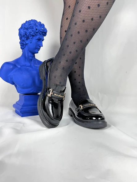 KB-803 Kuback Kömür Rugan Günlük Kadın Babet - Resim 3