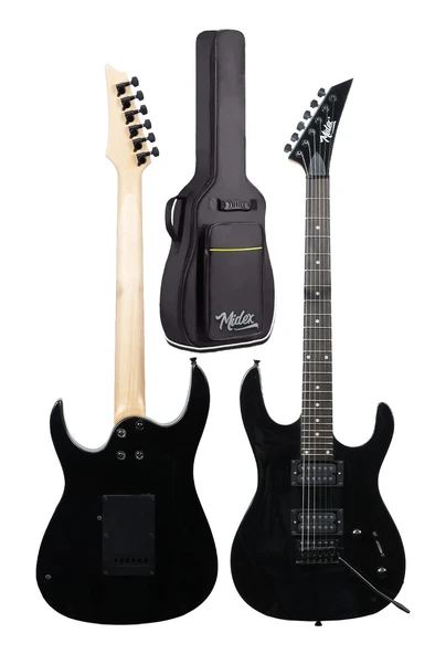 Midex Crade-ST Black Rosewood Klavye Super Strat Kasa HH Yüksek Kaliteli Elektro Gitar - Resim 3