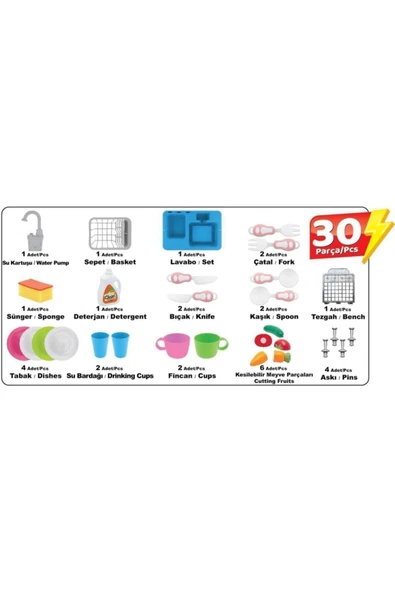 Su Ile Çalışan, Musluklu Modern Lavabo(kız Çocuk Oyuncak Mavi) Hd823 - 3