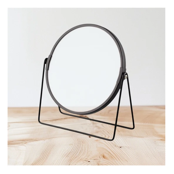 Wenko Ayaklı Masa Üstü Makyaj Aynası 2X Zoom Siyah - 4
