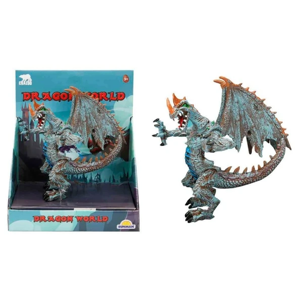 Standlı Ejderha Figürü  13 cm - Mavi ürün görseli