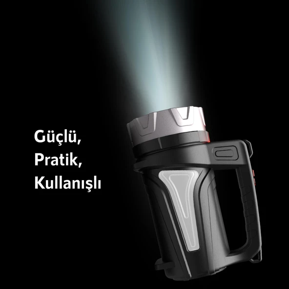 House Pratik HP74 Şarjlı 4 Modlu 2000 mAh 300 Lümen El Feneri Siyah - 5
