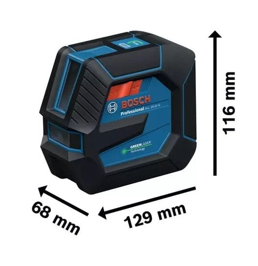 BOSCH GLL 20-22 G Yeşil Lazer Terazi Mıknatıslı ve Tripod Sehpalı Çapraz Çizgili - Resim 3