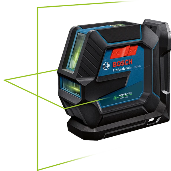 BOSCH GLL 2-15 G Çapraz Çizgili Yeşil Lazer Terazi Plastik Çantalı - 2