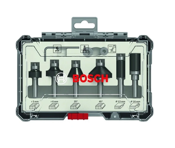 BOSCH 8 mm Saplı Profesyonel Ahşap Freze Bıçak Seti 6 Parça (2607017469) - Resim 2