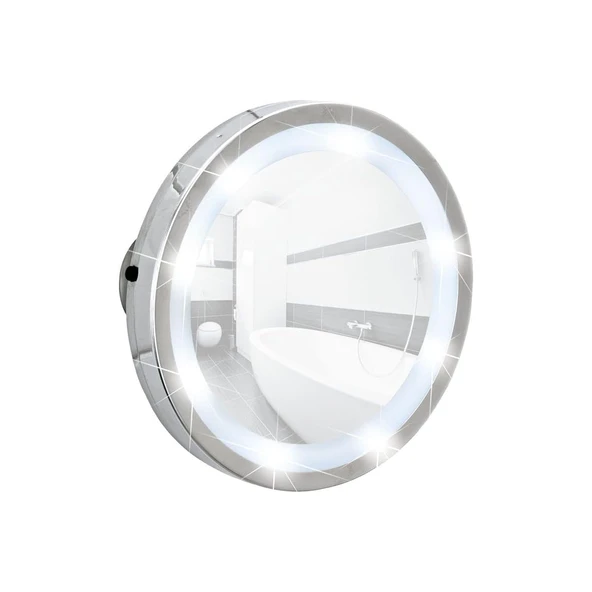 Wenko Ayaklı Vantuzlu Montaj Led Makyaj Aynası 3X Zoom Krom