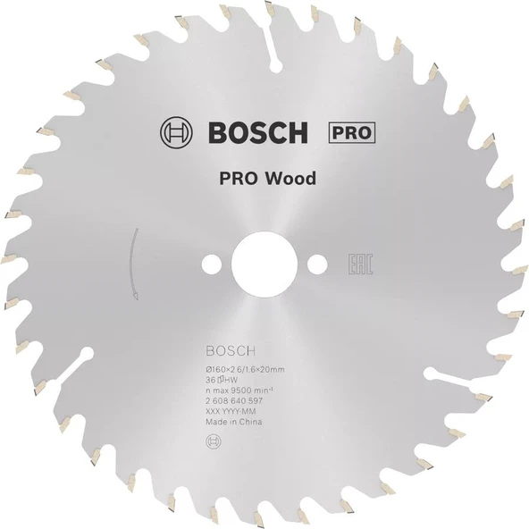 BOSCH 160x20x2,6/1,6 mm 36 Diş PRO Wood  Ahşap Elmas Daire Testere Bıçağı ürün görseli
