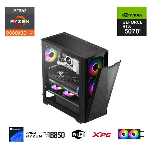 ETERNAL POWER  RYZEN 7 9800X3D 32GB DDR5 1TB M.2  RTX 5070Tİ B850 WIFI 750W 240M