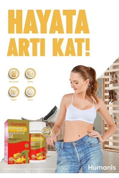 Humanis Bromelain+Krom, Çinko 60 Tablet - Resim 3