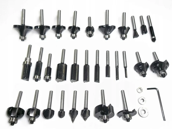 BOSCH 6 mm Saplı Profesyonel Ahşap Freze Bıçak Seti 30 Parça (2607017474) - Resim 3