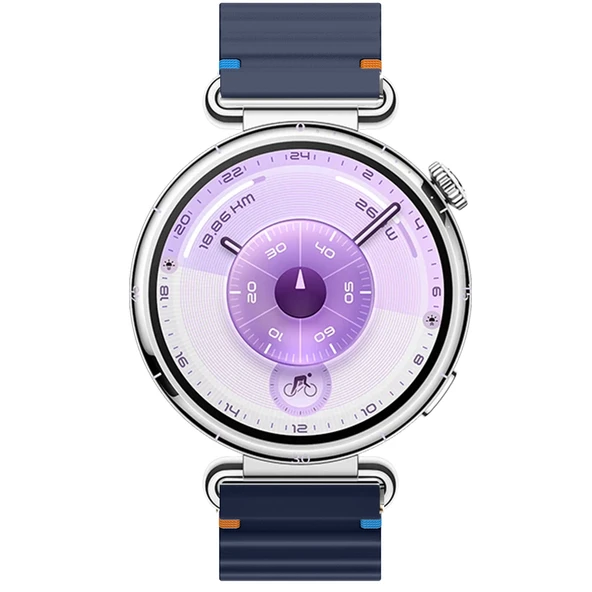 Huawei Watch GT6 41mm İle Uyumlu Dalga Desenli Tokalı Yumusaş Soft Silikon Kordon  Lacivert - Resim 5