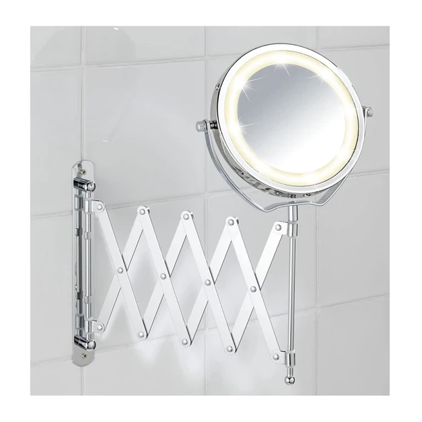 Wenko Mafsallı Ayarlanabilir Led Makyaj Aynası 3X Zoom Krom - 6