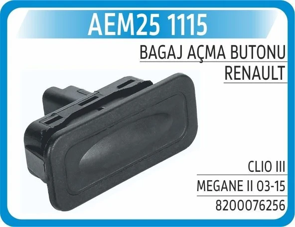 Aem Bagaj Açma Butonu Clio 3 - Megane 2 2003-2015 - 1