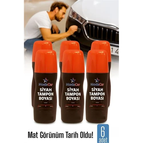 6 LI Siyah Tampon Boyası Solmuş ve Matlaşmış Tamponlar İçin Hızlı Yenileme - 1