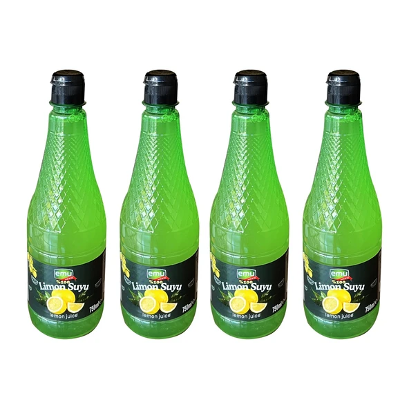 Emu Baharat %100 Limon Suyu 750 ml x 4 Adet