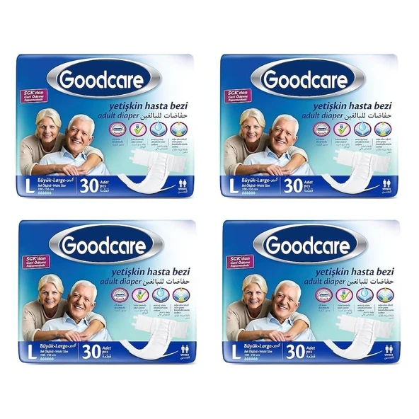 Goodcare Belbantlı Büyük Boy L 30'lu 4 Adet Hasta Bezi