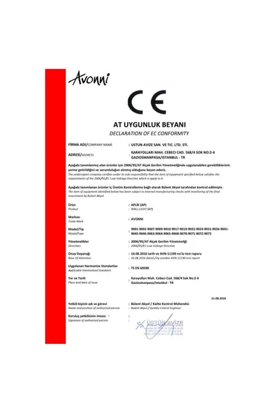 AVONNI HAP-9009-1E Eskitme Kaplama Aplik E27 Metal Ahşap Kumaş 20x24cm Outlet - 6