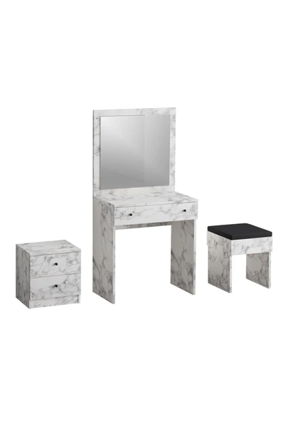 Decormet Nice Makyaj Masası Carrara Marble - Resim 5
