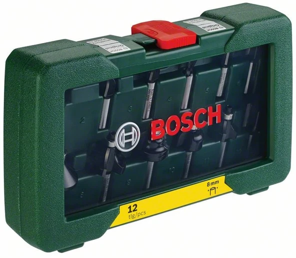 BOSCH 8 mm Ahşap Freze Uç Seti 12 Parça (2607019466) - Resim 2