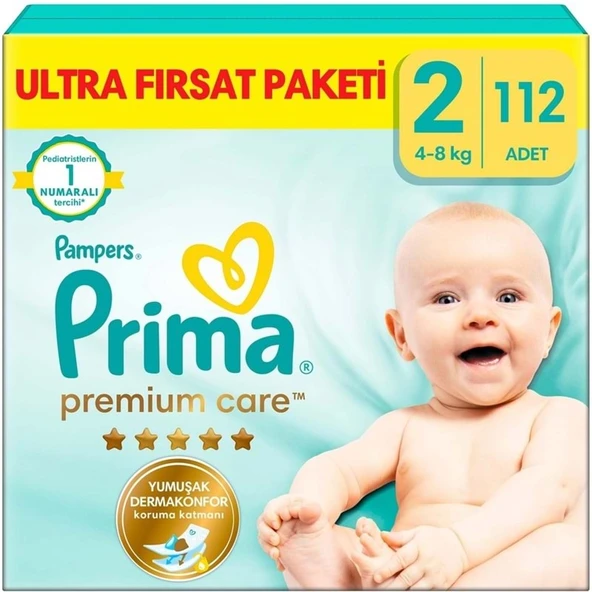 Prima Premium Care Bebek Bezi Beden:2 (4-8KG) Mini 112 Adet Utra Fırsat Pk ürün görseli