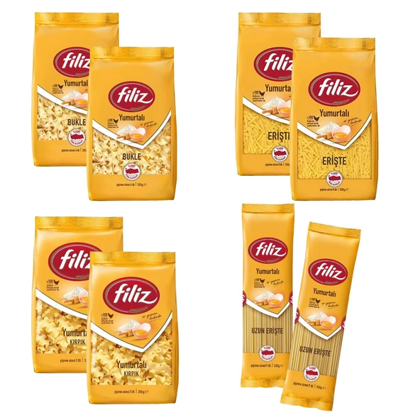 Filiz Yumurtalı Makarna 350 gr 8 li Karma Paket ürün görseli