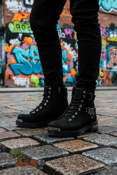 Big King Siyah Erkek Motorcu Bot - Resim 6